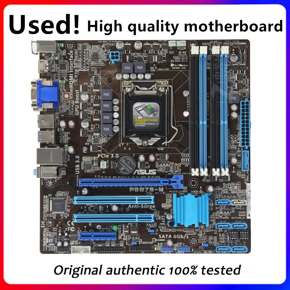 For P8B75-M Computer Motherboard LGA 1155 DDR3 For Intel B75 P8B75 Desktop Mainboard SATA II PCI-E X