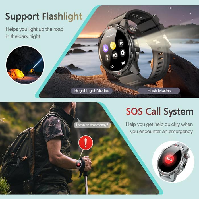 tknb- AmoledAolon Tetra R4 Smartwatch Amoled Aod Cover Lock Compass Bluetooth Call Smart