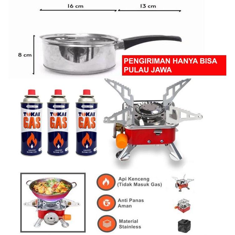 Promo Kompor Camping Gas Portable Mini Model Kotak Kompor Kotak Kecil Camping dan Gas Portable