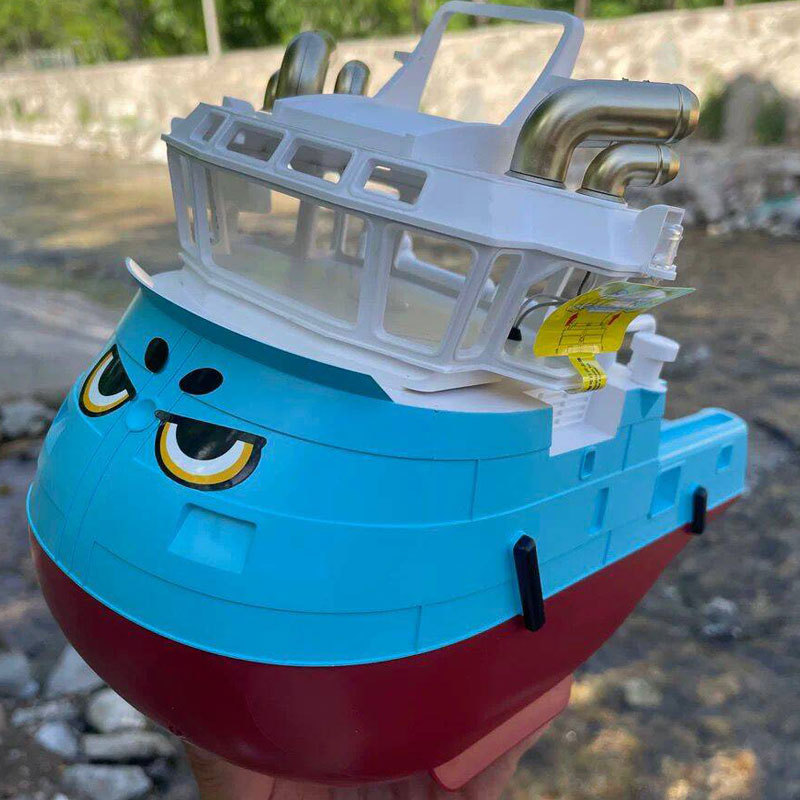 Q84 2.4Ghz Mini Rc Tugboat Model Q Version Tugboat Diy Hand Assembled Ship Model Rc Boattoy Gift