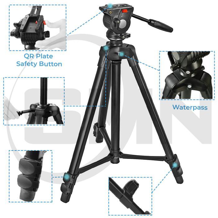 426e- Tripod Video Kamera Profesional Shooting Fluid Head Tripod Ae Bl-3308