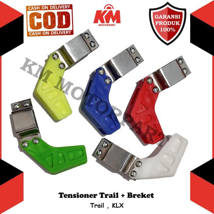 TENSIONER RANTAI MOTOR TRAIL KLX STABILIZER RANTAI BONUS BREKET MERAH KUNING HIJAU