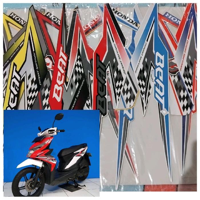 STRIPING MOTOR/ STIKER BODY BEAT ESP CW 2018, WRN FULL HITAM..