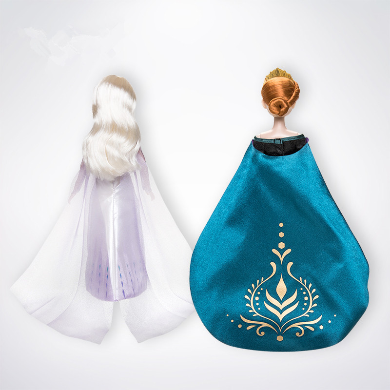 Original Disney store 2pcs/set Frozen 2 Snow Queen Elsa and Anna Classic princess Doll Figure toys F