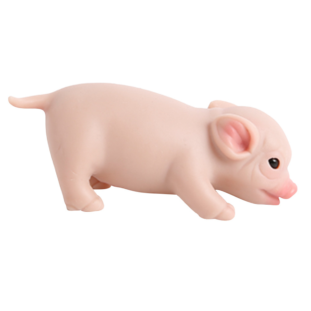 IVITA 14CM 100% Full Body Silicone Reborn Pig Doll with Eye Realistic Art Mini Silicone Piglet Toys 