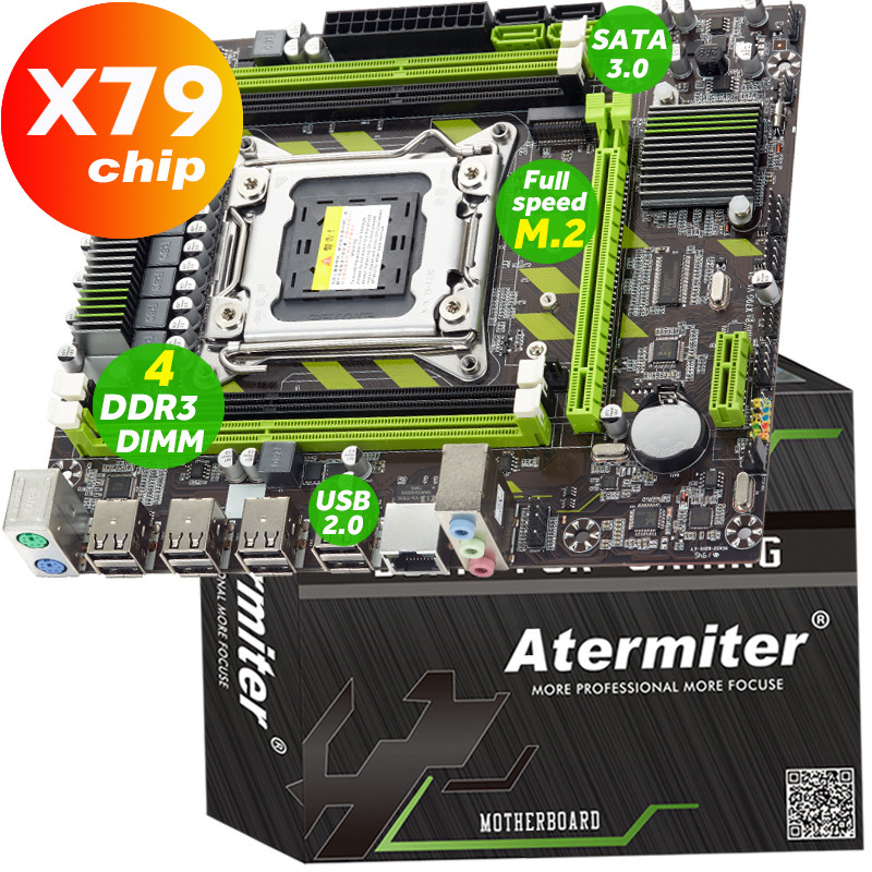 Atermiter X79 X79G Motherboard LGA2011 Combos E5-2620 V2 E5 2620 V2 CPU 2pcs x 8GB = 16GB DDR3 RAM 1