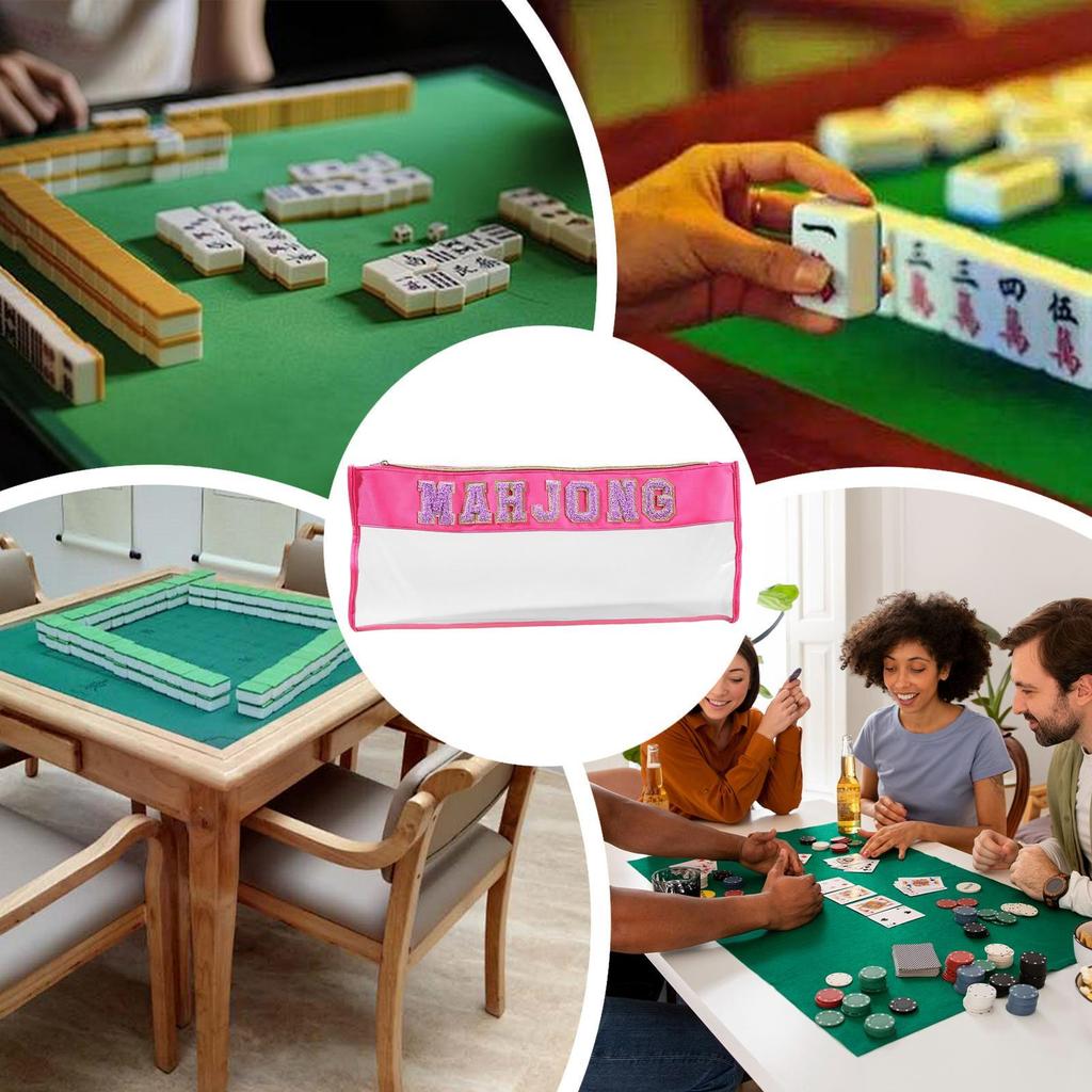 Mahjong Storage Bag Large Zippered Mahjong Accessory Bag Portable Organizer Case For Business Studio