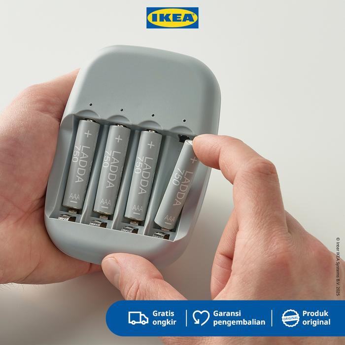 IKEA LADDA Baterai Isi Ulang AAA 1.2V HR03 Isi 4pcs