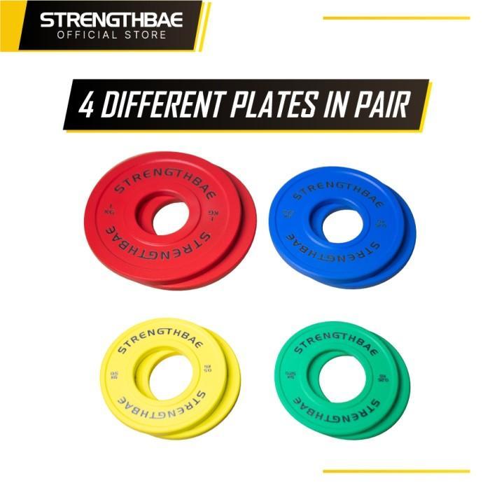 Color Fractional Micro Plates STRENGTHBAE Change Plate Plat Beban 0,25 0,5 0,75 1 kg 0,25kg 0,5kg