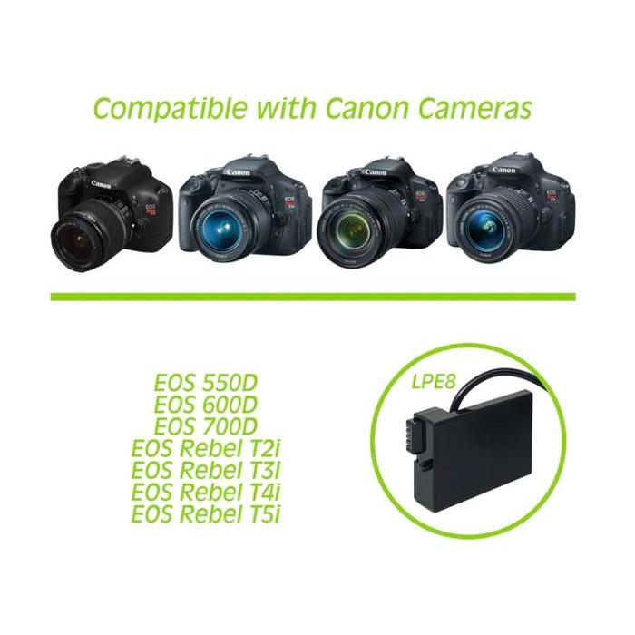 WASABI POWER Battery DUMMY for Canon LP-E8 LPE8 550D 600D 650D 700D