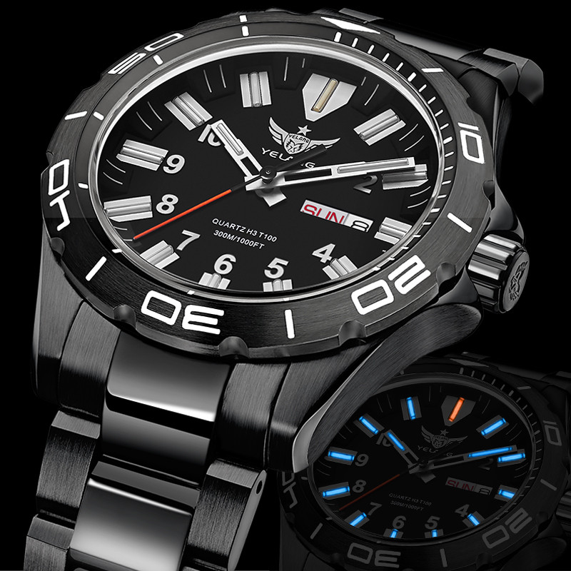 Yelang's New Design 42mm 10 Year Ultra Long Range Men's Quartz Watch 30ATM Professional Waterproof