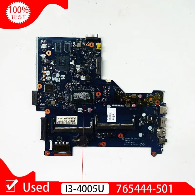 Used 765444-501 765444-001 ZS050 LA-A992P For HP 15-R 15-R181NR Laptop Motherboard With I3-4005U CPU