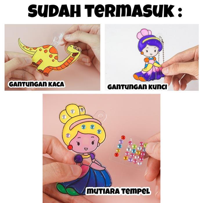 DIY Gantungan kunci-Mainan Anak-Gantungan Kunci Anak Perempuan-Prakarya Mewarnai Gantungan Kunci-Diy