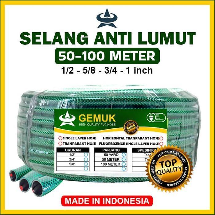 SELANG AIR ANTI LUMUT SERAT BENANG HIJAU 50 - 100 METER / SELANG AIR