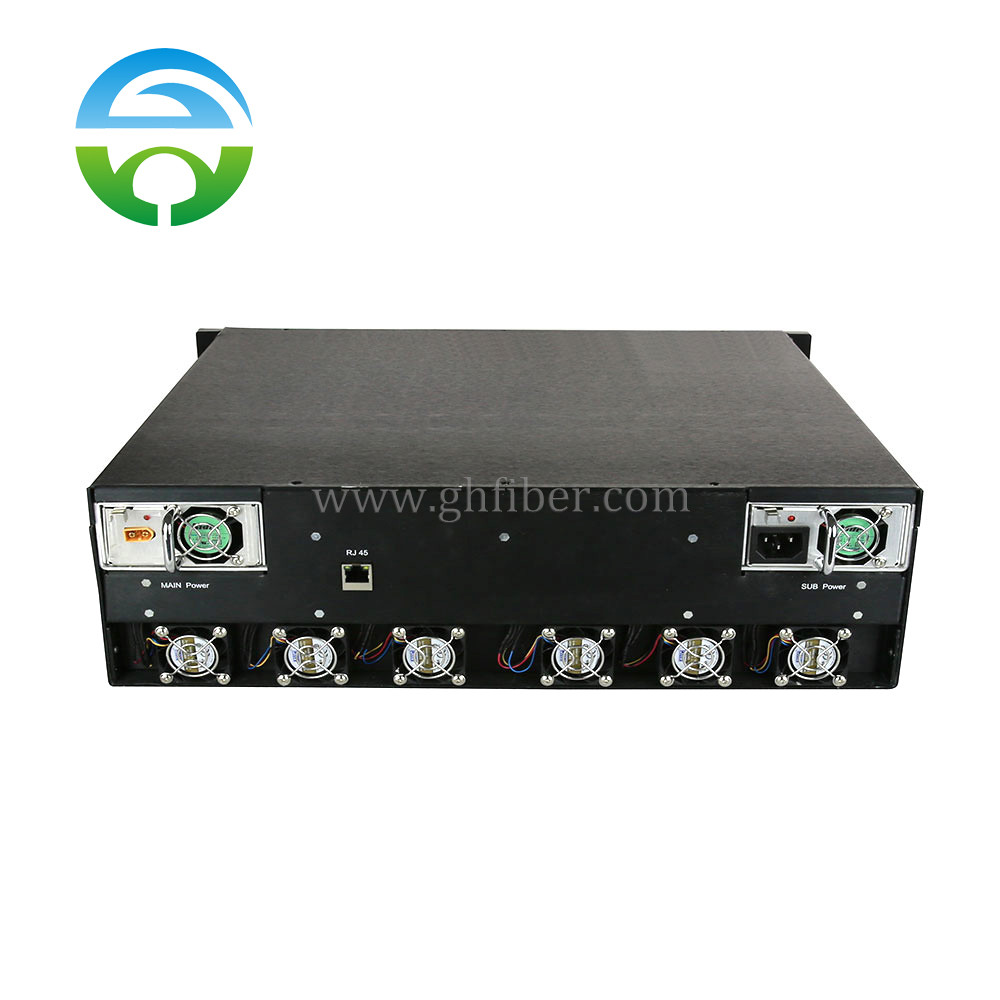 Catv 1550Nm Wdm Edfa Amplifier Optik 16 Cara Catu Daya Ganda