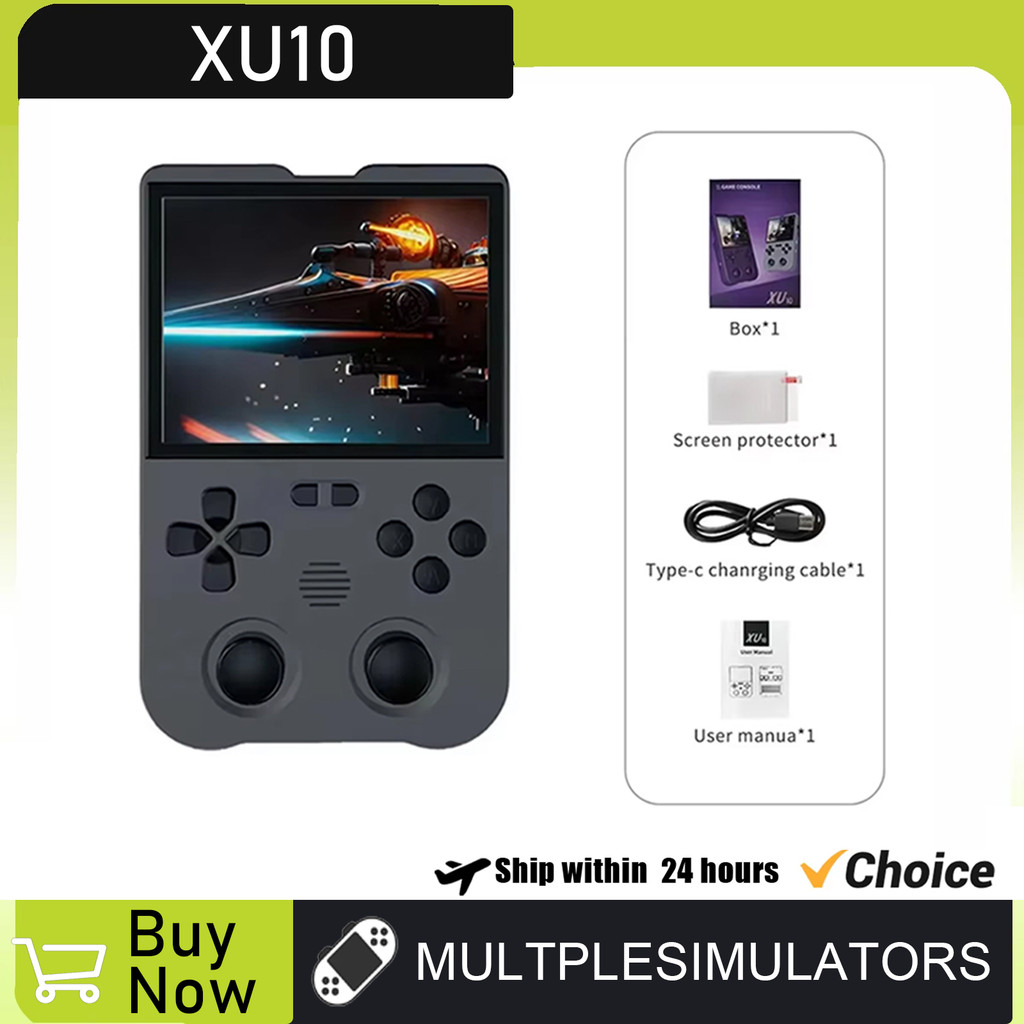 XU10 2.0 Version Handheld Game Console Linux System Retro 3.5 Inch IPS Screen 3000mAh Battery
