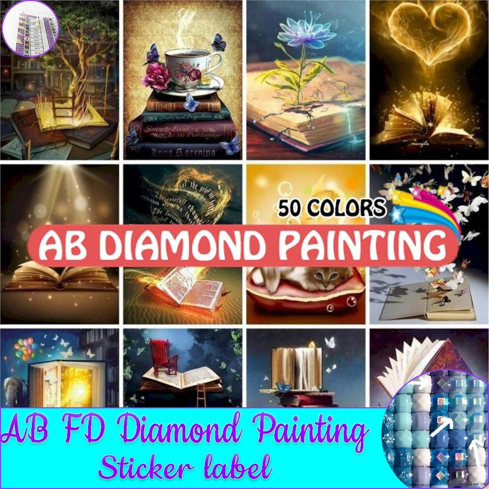 Diamond Painting 50 Colors Butterfly Book 5D AB DIY Embroidery Full Drill Cross Stitch Rhinestone Mo