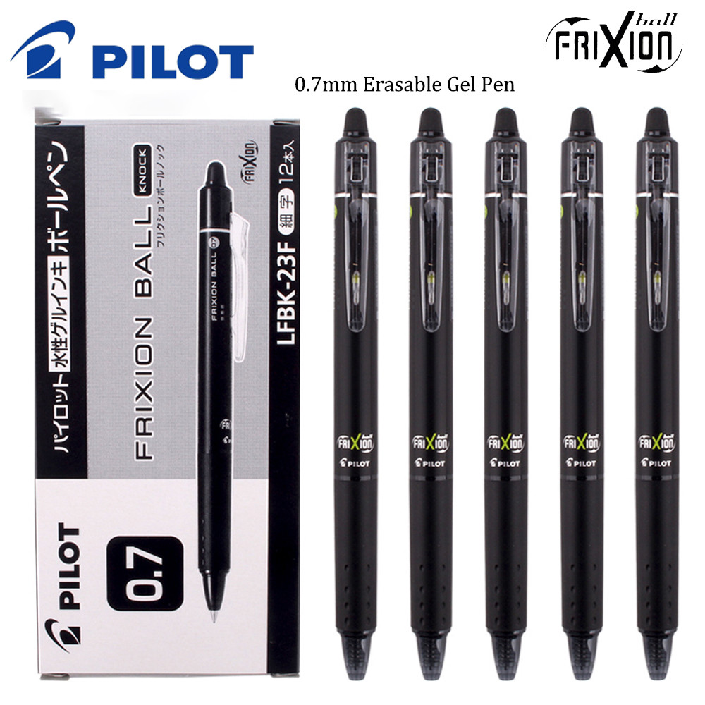 Japan PILOT FRIXION Erasable Gel Pens 0.7mm Kawaii Ballpoint Pens LFBK-23F Writing Drawing Tools Off