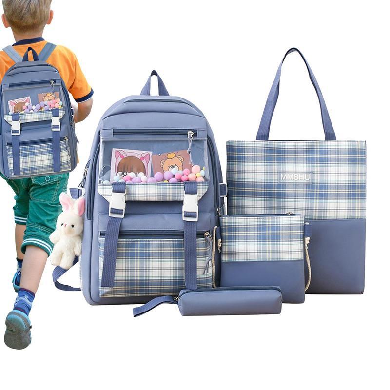 Backpack Set School Aesthetic Backpack For Students Backpack Shoulder Bag Handbag Pencil Pouch 4pcs 