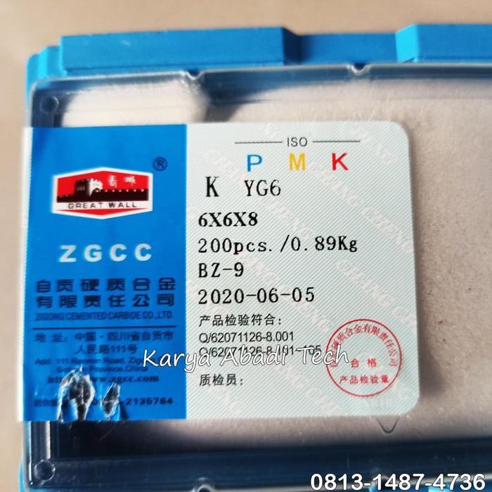 Gercep Mata Widia / Betel Widia Yg6 6X6X8 Terlariss 