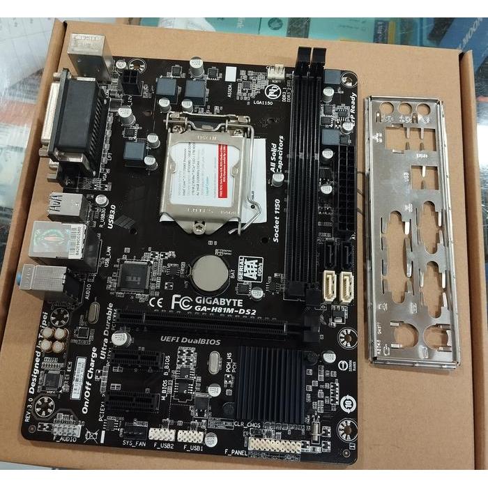 PAKET MOBO GIGABYTE H81MDS2 2ND+PROC I3 4130+DDR3 8GB 12800