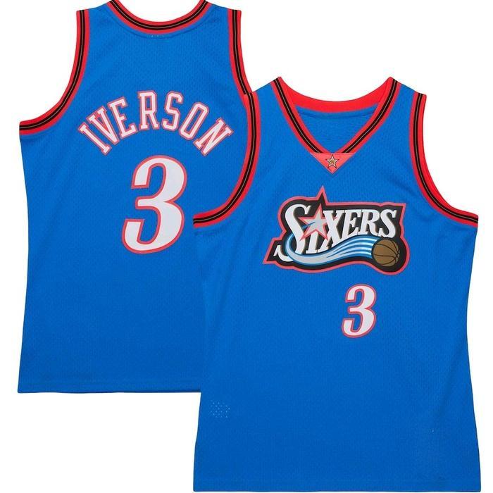 Baju Jersey Basket Allen Iverson Philadelphia Sixers Biru Classic