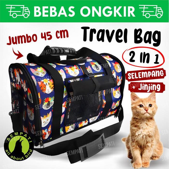 Tas Hewan Pet Cargo Selempang Jinjing Bawa Hewan Burung Kucing Tashwn Original