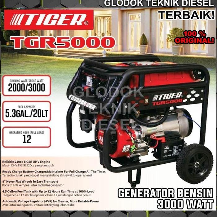 PROMO GENSET GENERATOR LISTRIK TYPE 5000 3000 WATT TGR 5000 TGR5000 BENSIN PORTABLE