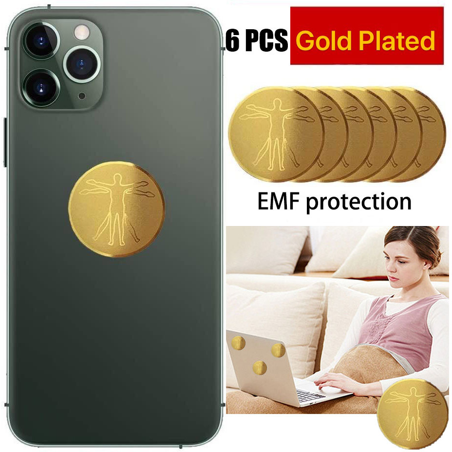 6Pcs Anti Radiation Protector Shield Emf Protection 26 Mm Round Cell Phone Sticker Emr Blocker For
