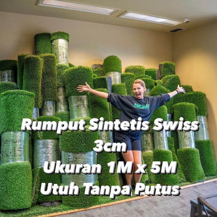 rumput sintetis swiss tebal 3cm 1 meter x 5 meter /rumput sintetis swiss /rumput sintetis outdoor