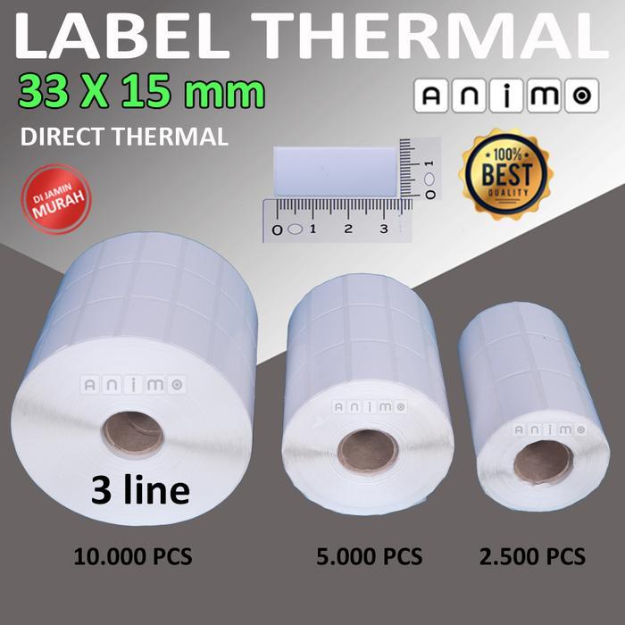 1zq0- Label Thermal 33X15 - Label Barcode Direct Thermal 33 X 15 Mm - Stiker Thermal 33X15 -