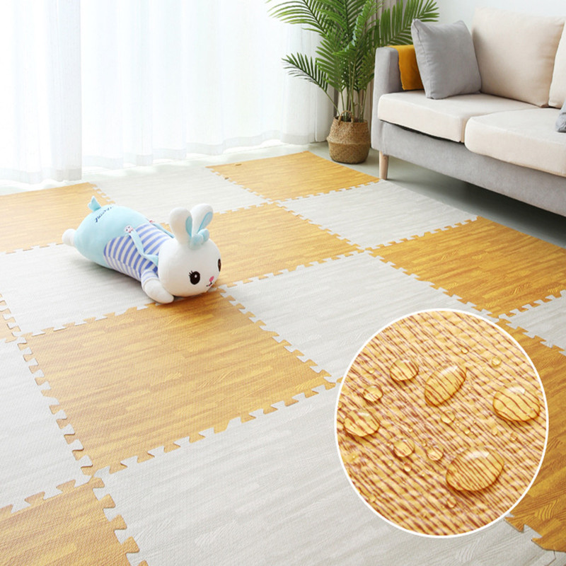 Wooden Baby Play Puzzle Mat EVA Foam Soft Floor Splicing Interlocking Kids Rugs Children Living Room