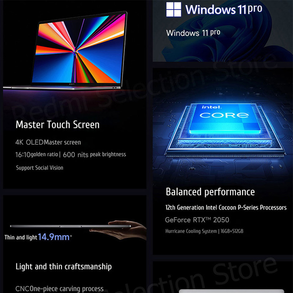 New  Book Pro 16 2022 Laptop 16Inch 12th Intel i7-1260P/i5-1240P 16GB 512GB/1TB SSD Touch Screen 4K 