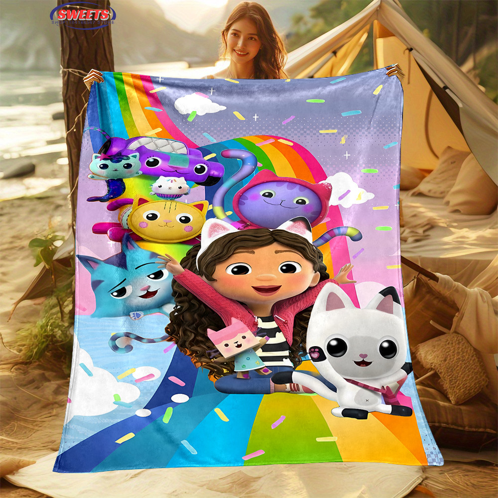 6 Size disney Gabbys Dollhouse Blanket, Sofa Bed Cover Four Season Soft Fluffy Quilt Blanket,