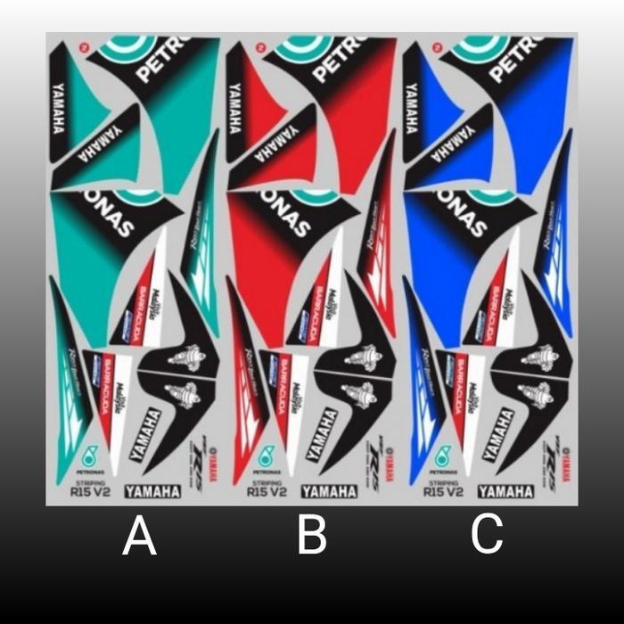 Decal / Sticker Striping variasi R15 V2 semi fullbody petronas