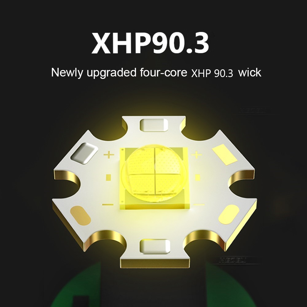 Most Powerful XHP90.3 Diving Flashlight Powerful Scuba Diving Torch Light IPX8 Highest Waterproof Ra