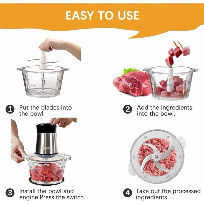 COD Promo Blender Chopper Serbaguna Philip* Kapasitas 2L Mesin Pisau