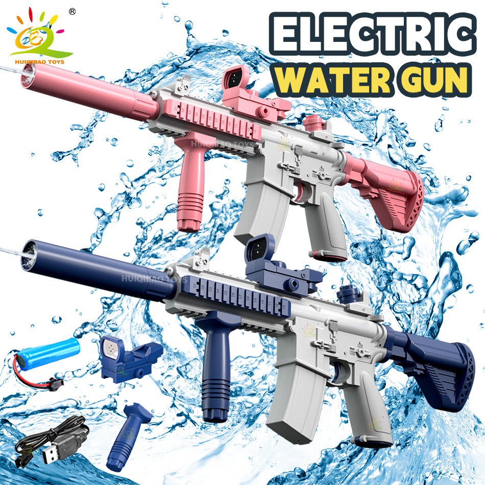 Kids M416 Auto Electric Water Gun Waters Fight Firing Pistol Toy Summer Outdoor Beach Shooting Game