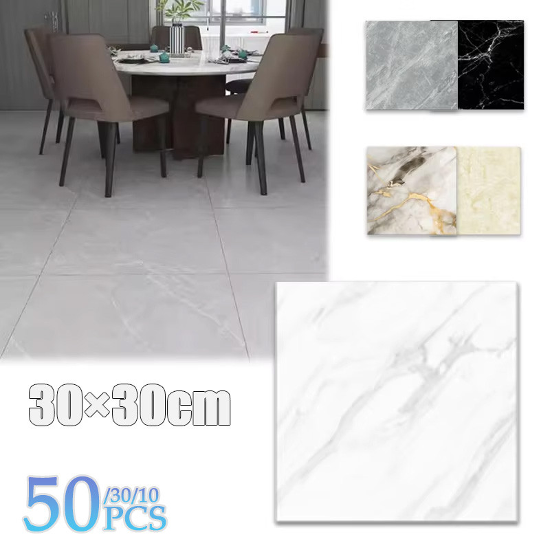10-50PCS Marble Style Floor Stickers Thickened Self-adhesive Flooring Wear-resistant PVC Flooring