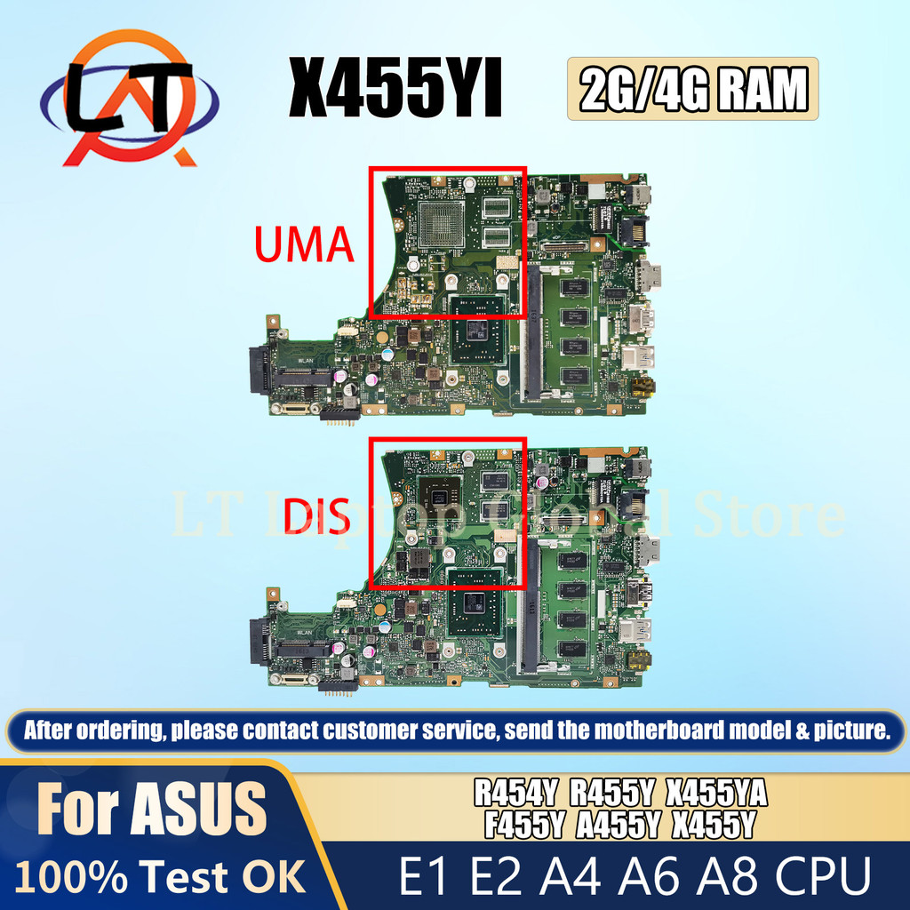 X455Y Mainboard For ASUS X455YI F455Y R454Y R455Y X455YA A455Y Laptop Motherboard E1 E2 A4 A6 A8 CPU