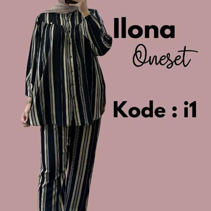 JaMinkwalitasnya- By Dolla - Ilona Oneset Motif - Baju Setelan Dengan Celana Panjang Wanita Dewasa