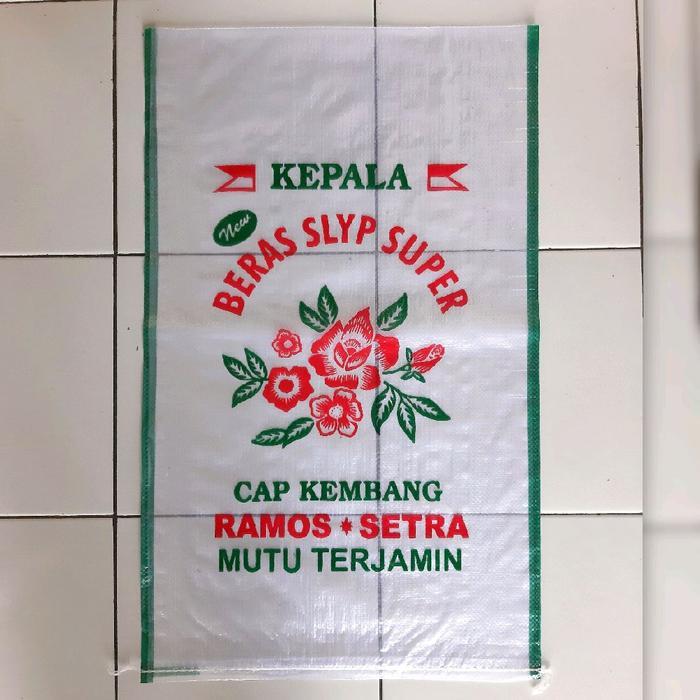 0slt- Karung Beras 25 Kg Cap Kembang Ukuran 45 X 75 Cm [ Isi 50 Lembar ].