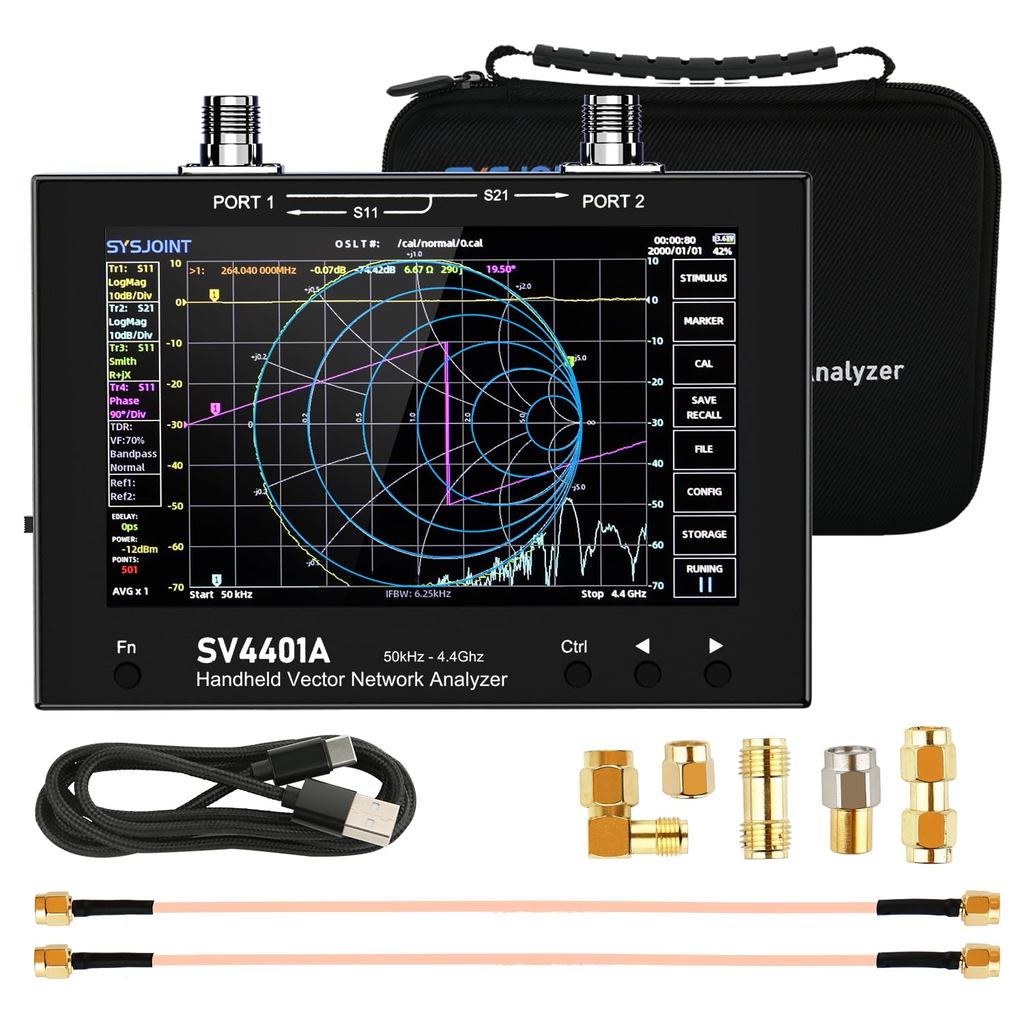 NanoVNA SV4401A Vector Network Analyzer 7" Touch LCD 50KHz-4.4GHz Antenna Analyzer UHF HF VHF SWR