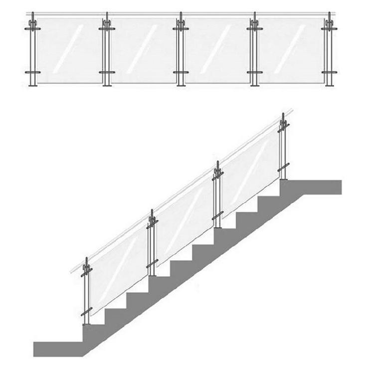 TANGGA STENLIS 85CM RAILING TANGGA KACA STAINLESS SUS 201