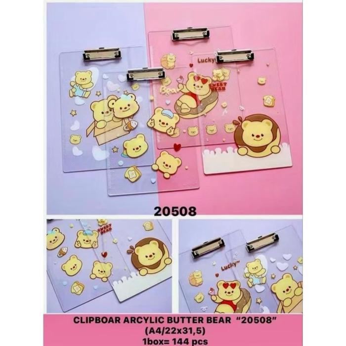 sc8h- Clipboard A4/ Papan Dada / Papan Ujian Acrylic Fancy Keren Stationery