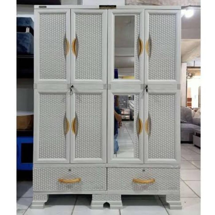 (Khusus Bogor) Lemari Baju Plastik Napolly Jumbo 4Pintu Cabro 466.22