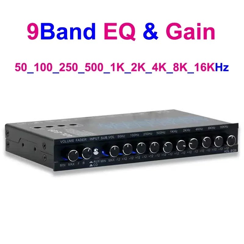 5/7/9 Band Car Equalizer Audio Eq Tuning Over Amplifier Parametric Car Preamplifier Audio Equalizer