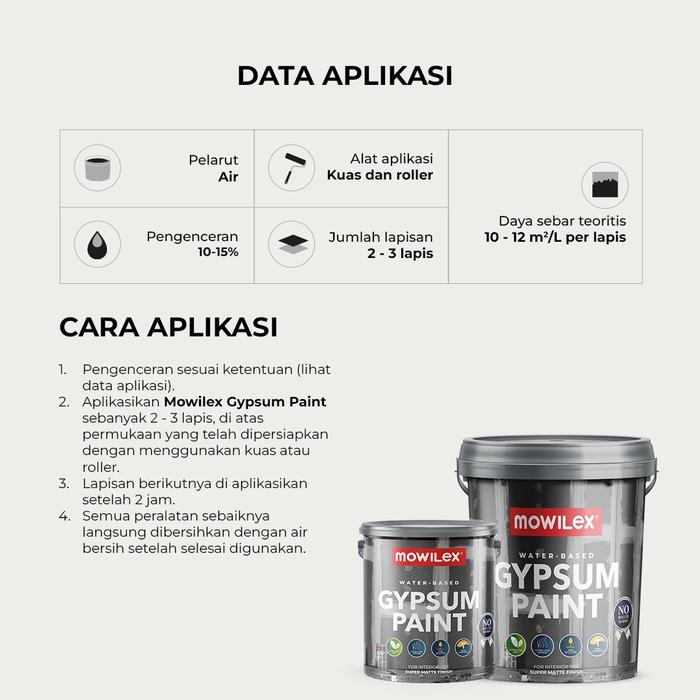 gmlv- Mowilex Gypsum Paint Cat Plafon Partisi Gipsum - 20 L
