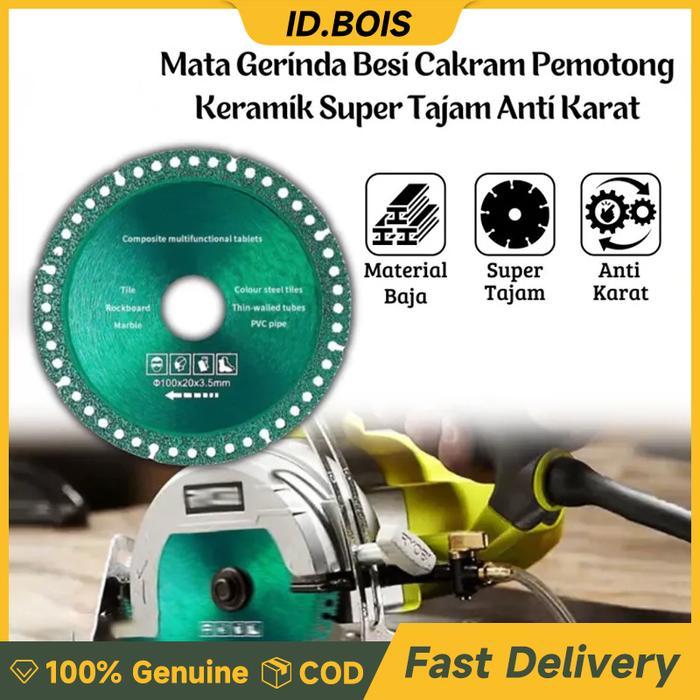 6nb3- Id.Bois Mata Gerinda Multifungsi Serbaguna Cakram Kaca Kayu Besi Mata Gerinda Diamond
