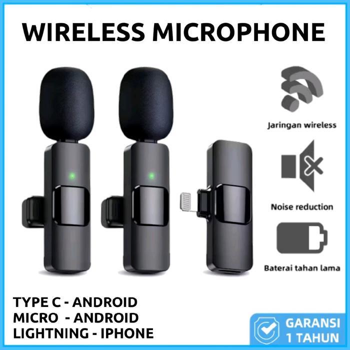 Dunia Elektronic - Microphone Wireless Mic Clip On YouTube Wireless USB / Mic YouTuber Bluetooth